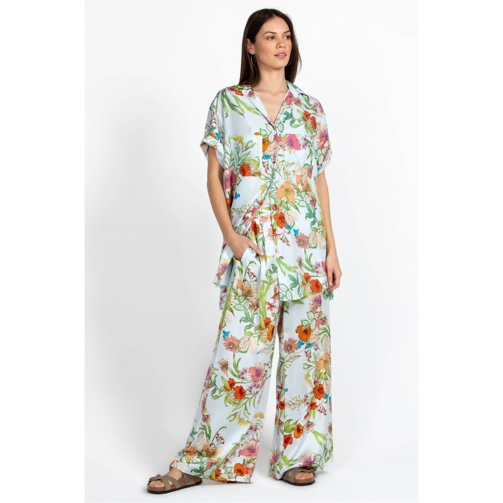 Johnny Was Liliana Oversized Weekend Tunic Shirt Top Floral Print Silk Size XS